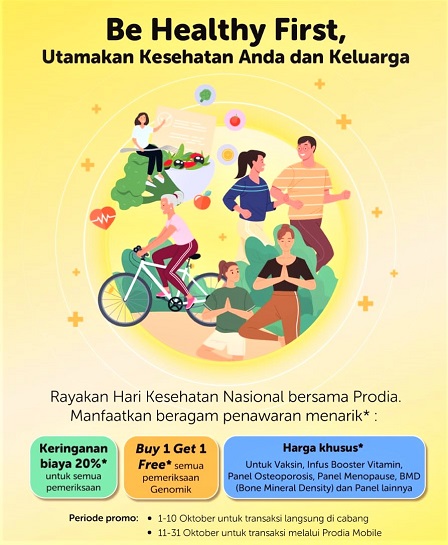 Hari Kesehatan Nasional, Di Bulan Oktober, Prodia Utamakan Kesehatan Anda dan Keluarga