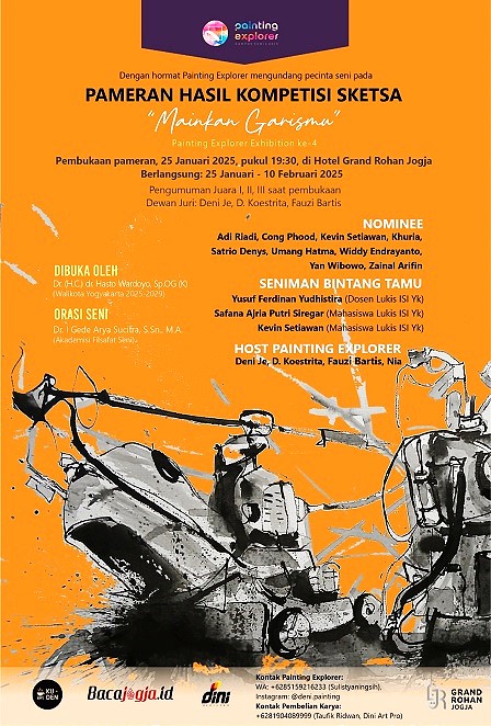 Pameran Sketsa MAINKAN GARISMU di Grand ROHAN Hotel Yogyakarta, 25 Januari Hingga 22 Februari 2025