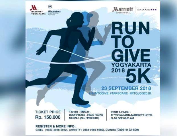 Berlari Sekaligus Beramal, Run To Give, Di Yogyakarta Marriott Hotel, 23 September 2018