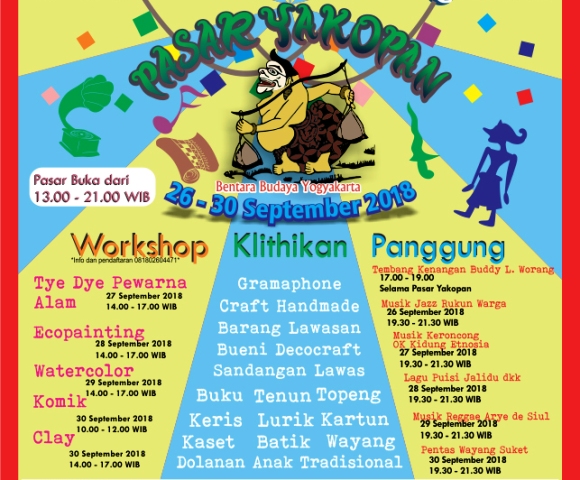 Pasar Yakopan Bentara Budaya Yogyakarta, 26-30 September 2018