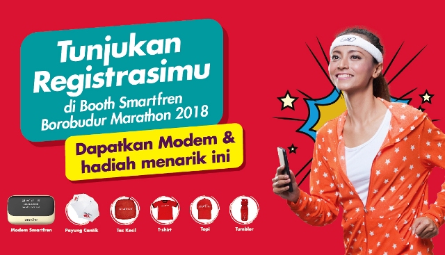 Smartfren, Mitra Operator Telekomunikasi Resmi Borobudur Marathon 2018