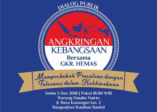 Dialog Publik, Angkringan Kebangsaan Bersama GKR Hemas, 3 - 5 Desember 2018