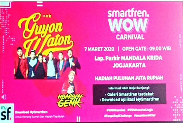 Smartfren WOW Carnival, Di Lapangan Parkir Stadion Mandala Krida Yogyakarta, Sabtu, 7 Maret 2020