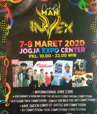 International Vape Expo, INVEX, Digelar Di Gedung Jogja Expo Center, Yogyakarta, 7-8 Maret 2020