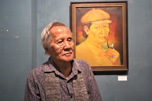 Ki Rais Rayan, 90 tahun, Perupa Senior, Hadiri Pameran Garisuka, di Omah Cepit Bantul, Yogyakarta