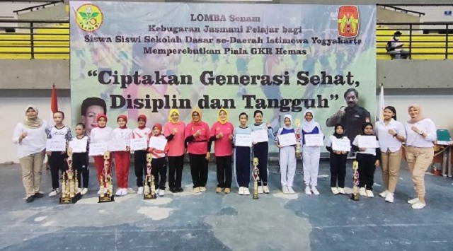 SD Ngrukeman Bantul Juara Pertama Lomba Senam SKJ, Yang Digelar Perwosi DIY