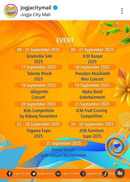 JOGJA CITY MALL Suguhkan Event Meriah September 2025