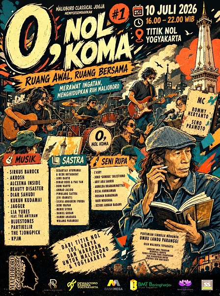 MALIOBORO CLASSICAL Gelar O, NOL KOMA Pertama, Jumat 10 Juli 2026, Bangkitkan MALIOBORO Sebagai Ruang Kreatif Lintas Generasi