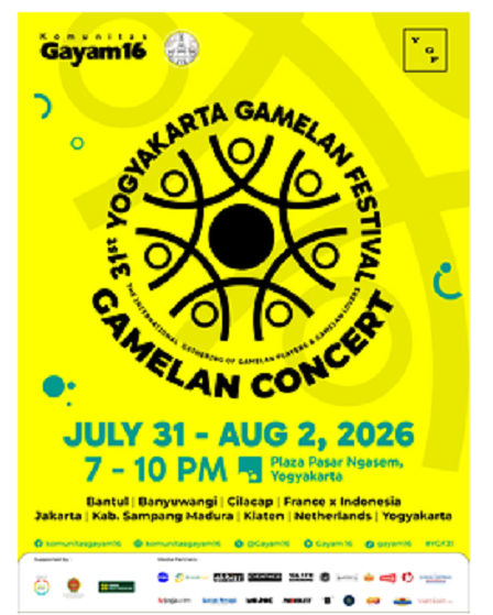Penabuh Gamelan Dari Perancis Jumat Malam, 31 Juli, Tampil Di YGF 2026, Plaza Ngasem Yogyakarta