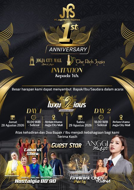 1st Anniversary PT JOGJA MAKMUR SEJAHTERA, Satu Tahun Pengelolaan JOGJA CITY MALL dan THE RICH JOGJA HOTEL